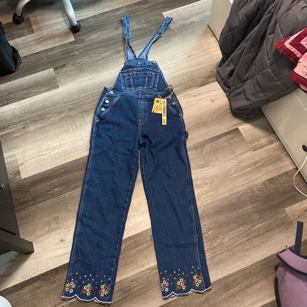 Cute overalls with embroidered bottoms